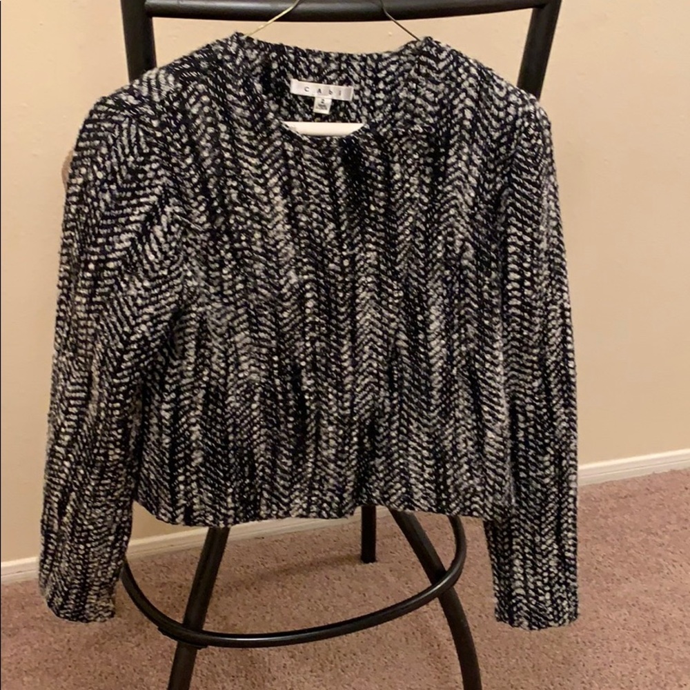 Black and white blazer